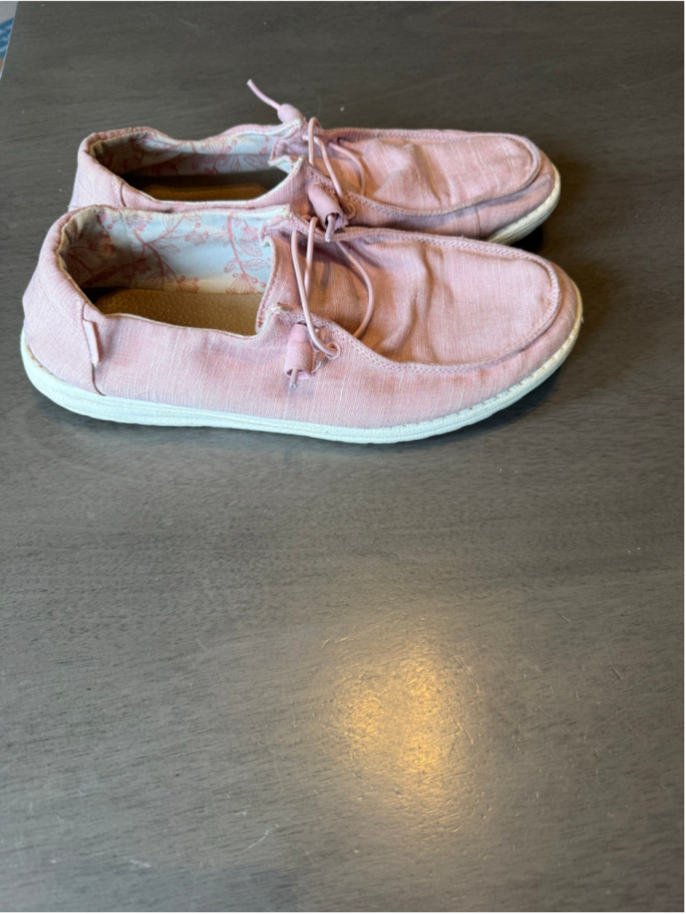 Women's Hey Dude Wendy Linen Flats Pink Size 10